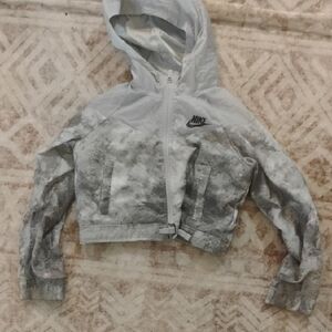 Nike Kids White and Gray Hoodie